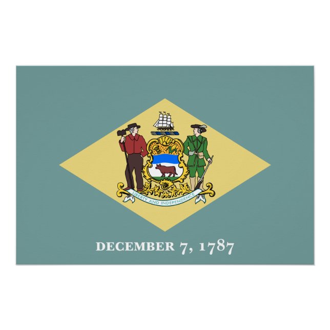 Pôster Bandeira do estado de Delaware (Frente)