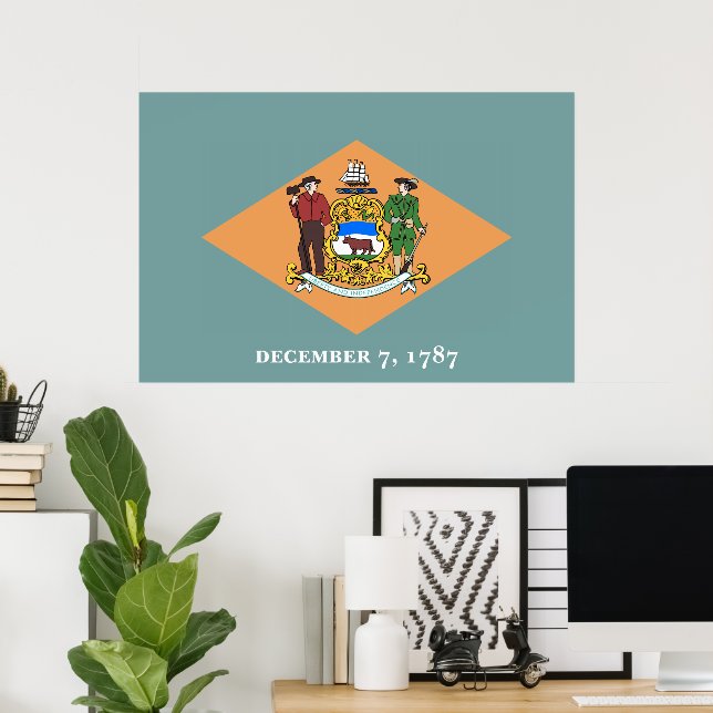 Pôster Bandeira do Estado de Delaware (Escritório em casa)