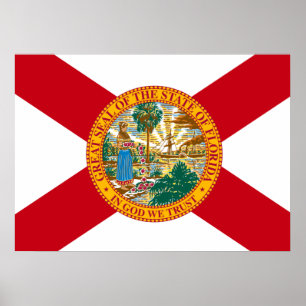 Pôster Bandeira do estado de Florida