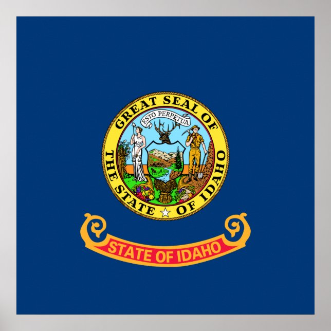 Poster Bandeira do Estado de Idaho (Frente)