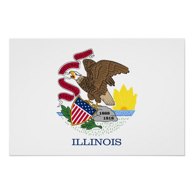Pôster Bandeira do Estado de Illinois (Frente)
