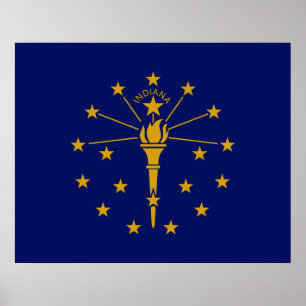 Poster Bandeira do Estado de Indiana