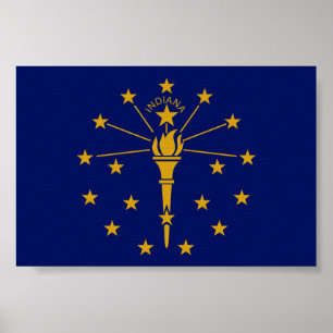 Poster Bandeira do Estado de Indiana