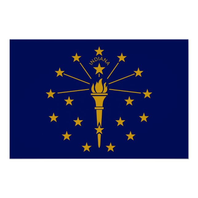 Pôster Bandeira do Estado de Indiana (Frente)