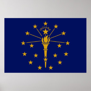 Poster Bandeira do Estado de Indiana