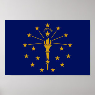 Poster Bandeira do Estado de Indiana