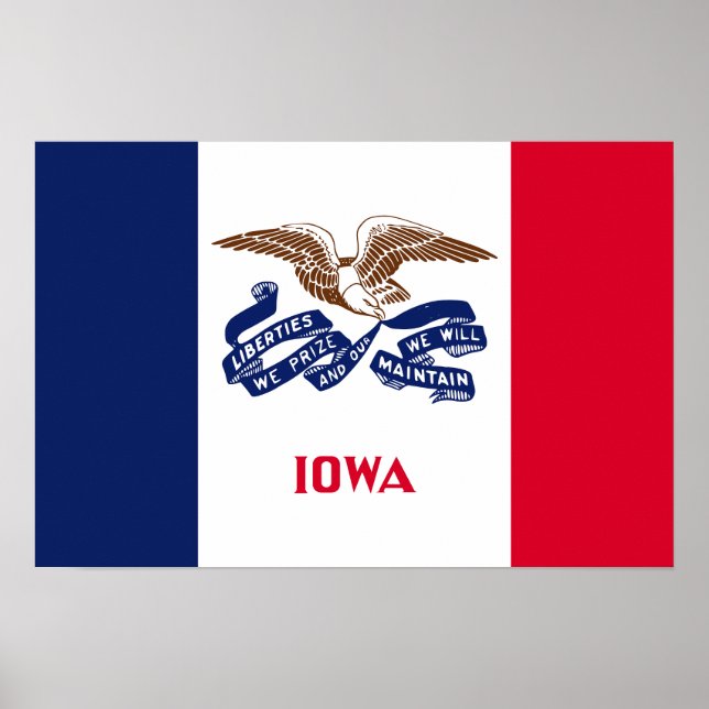 Poster Bandeira do Estado de Iowa (Frente)