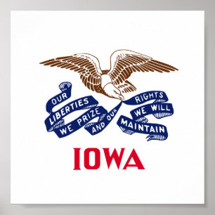 Poster Bandeira do Estado de Iowa