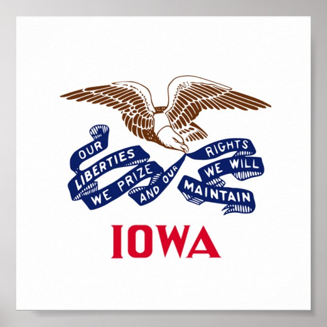 Poster Bandeira do Estado de Iowa (Frente)