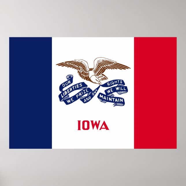 Poster Bandeira do Estado de Iowa (Frente)