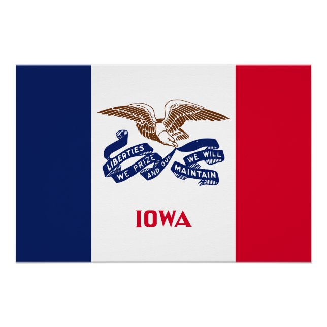 Pôster Bandeira do Estado de Iowa (Frente)