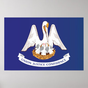 Poster Bandeira do Estado de Louisiana, EUA