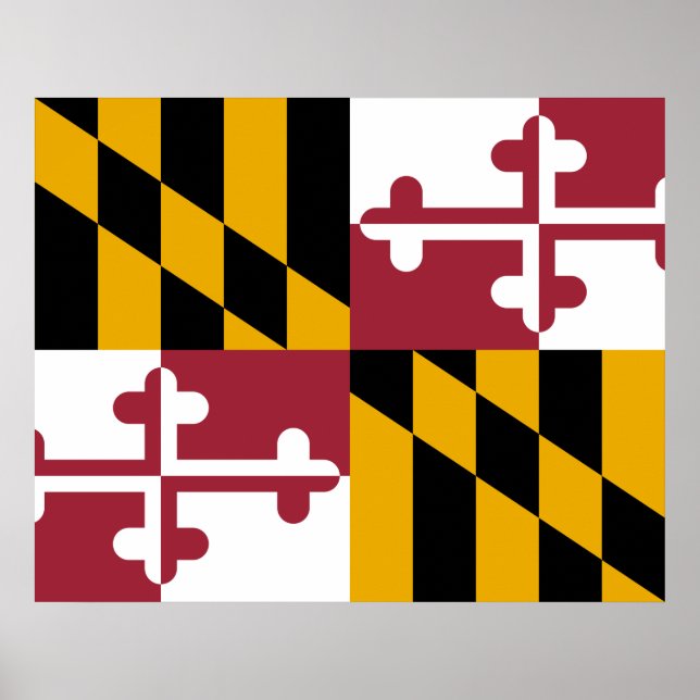 Poster Bandeira do Estado de Maryland (Frente)