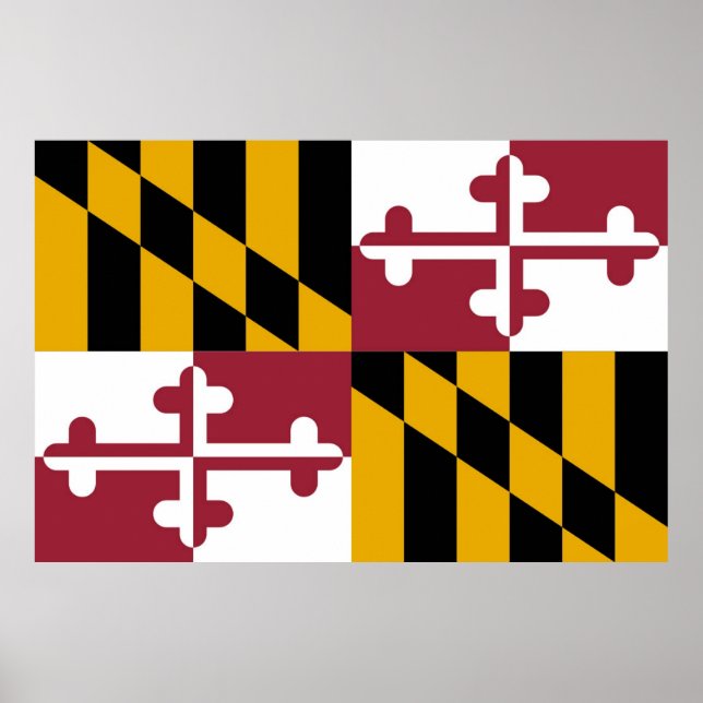 Poster Bandeira do Estado de Maryland (Frente)