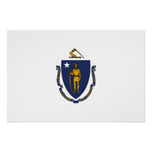 Pôster Bandeira do estado de Massachusetts
