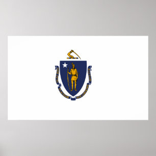 Poster Bandeira do Estado de Massachusetts
