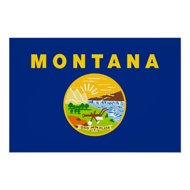 Pôster Bandeira do Estado de Montana (Frente)