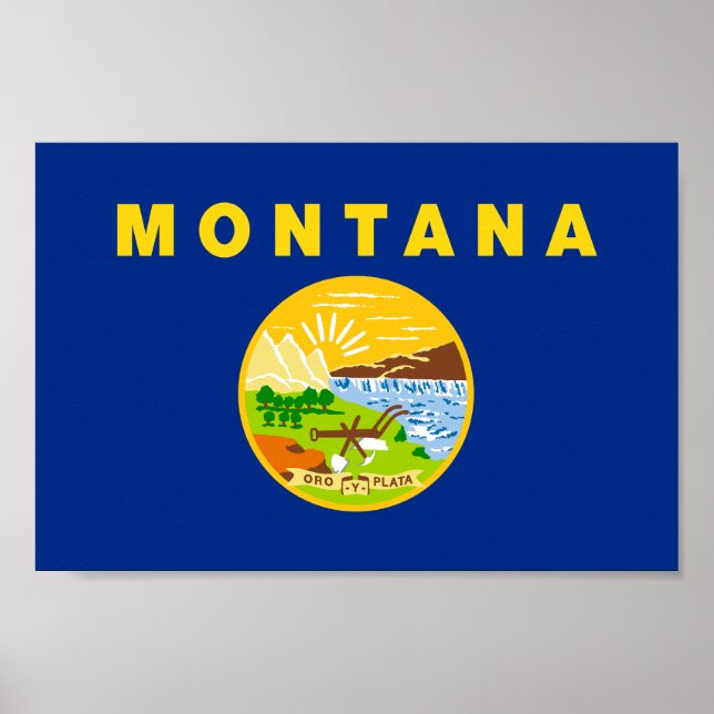 Poster Bandeira do Estado de Montana (Frente)