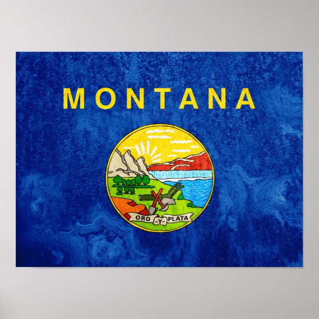 Poster Bandeira do Estado de Montana (Frente)