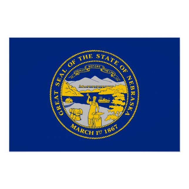 Pôster Bandeira do Estado de Nebraska (Frente)