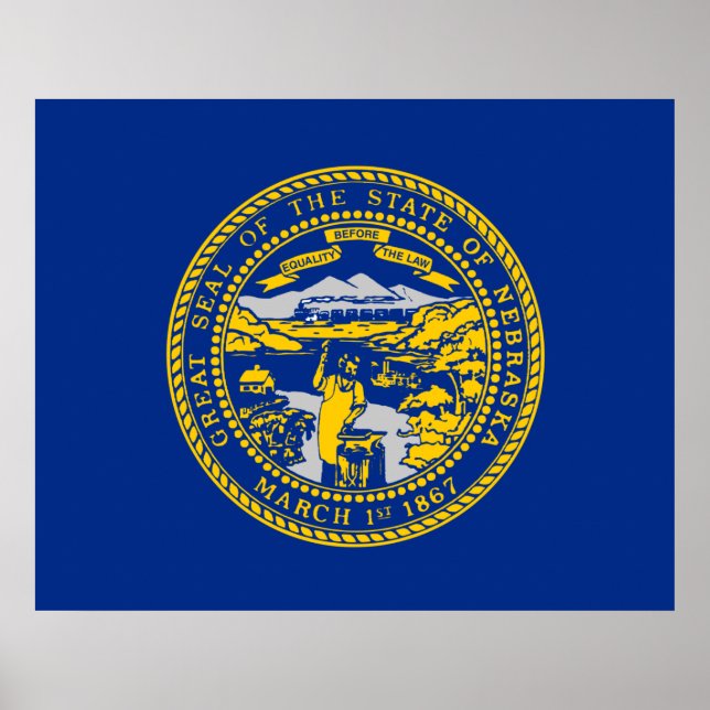 Poster Bandeira do Estado de Nebraska (Frente)