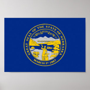 Poster Bandeira do Estado de Nebraska