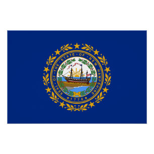 Pôster Bandeira do Estado de New Hampshire