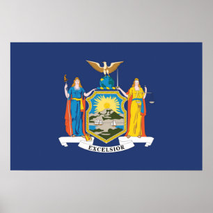 Poster Bandeira do Estado de Nova Iorque, EUA