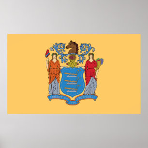 Poster bandeira do estado de Nova Jersey