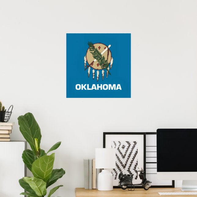 Poster bandeira do estado de Oklahoma (Escritório em casa)