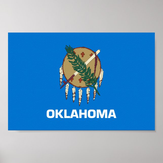 Poster Bandeira do Estado de Oklahoma (Frente)