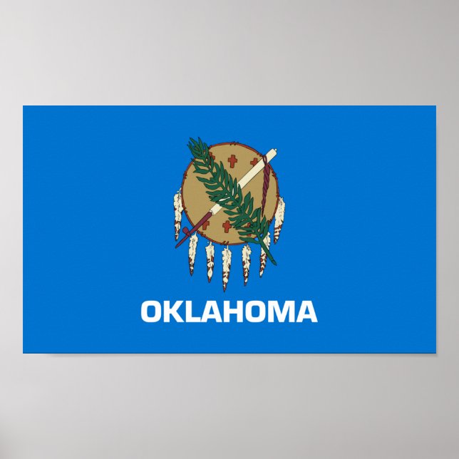 Poster Bandeira do Estado de Oklahoma (Frente)