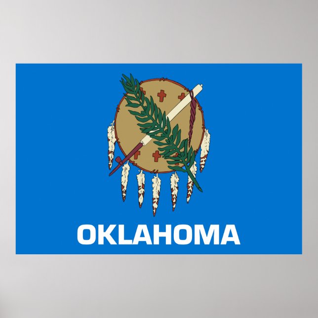 Poster Bandeira do Estado de Oklahoma (Frente)