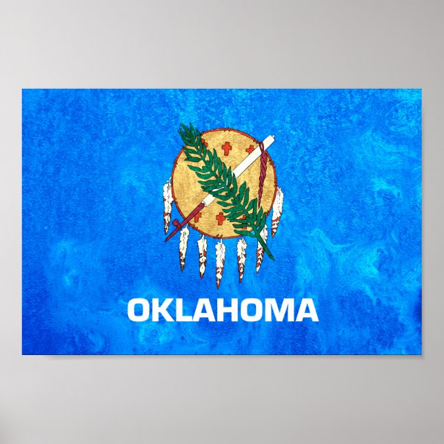 Poster Bandeira do Estado de Oklahoma (Frente)