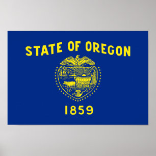 Poster Bandeira do estado de Oregon