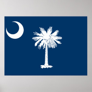 Pôster Bandeira do estado de South Carolina