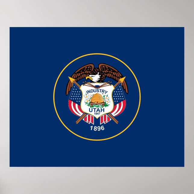 Poster Bandeira do Estado de Utah (Frente)
