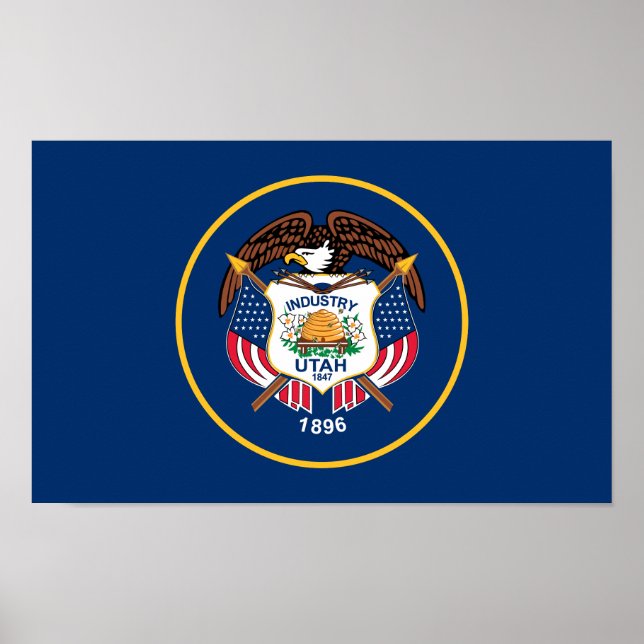 Poster Bandeira do Estado de Utah (Frente)