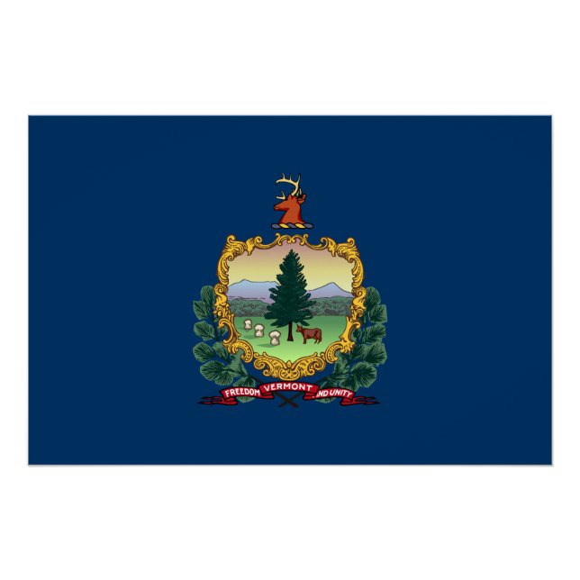 Pôster Bandeira do Estado de Vermont (Frente)