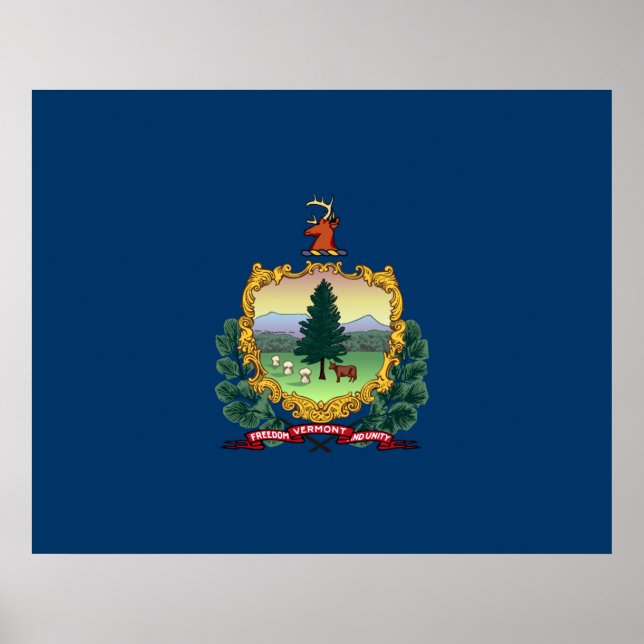 Poster Bandeira do Estado de Vermont (Frente)