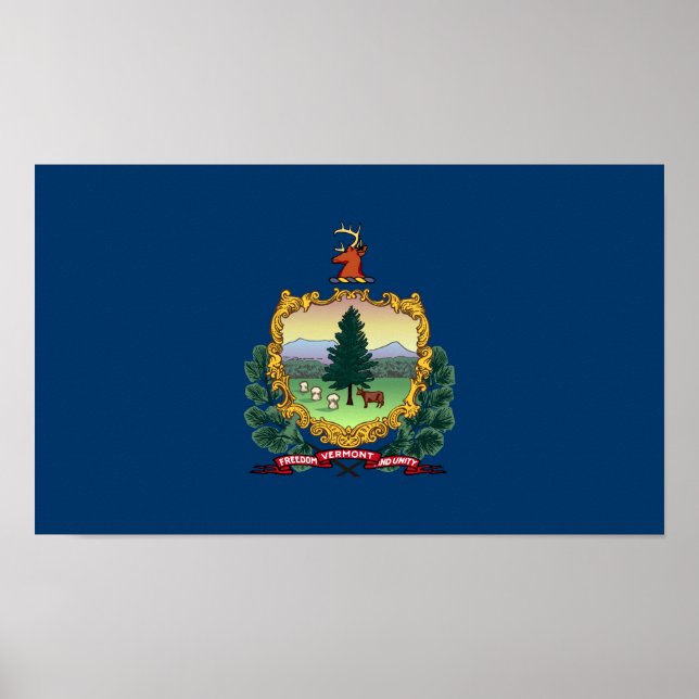 Poster Bandeira do Estado de Vermont (Frente)