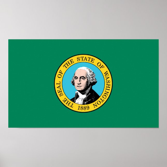 Poster Bandeira do Estado de Washington (Frente)