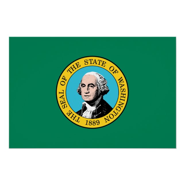 Pôster Bandeira do Estado de Washington (Frente)