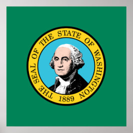 Poster Bandeira do Estado de Washington