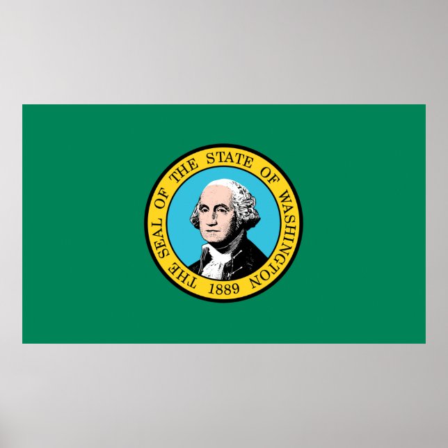 Poster bandeira do Estado de Washington (Frente)