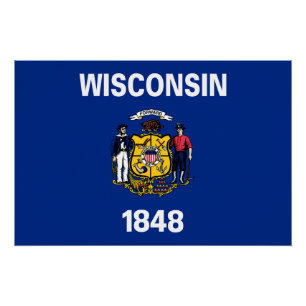 Pôster Bandeira do Estado de Wisconsin