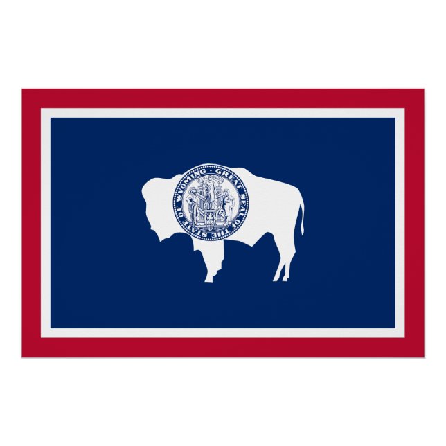 Pôster Bandeira do Estado de Wyoming (Frente)