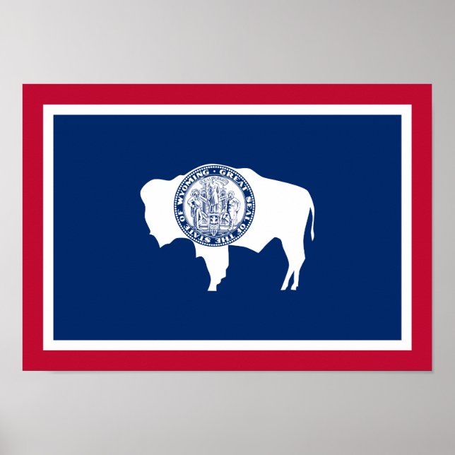 Poster Bandeira do Estado de Wyoming (Frente)