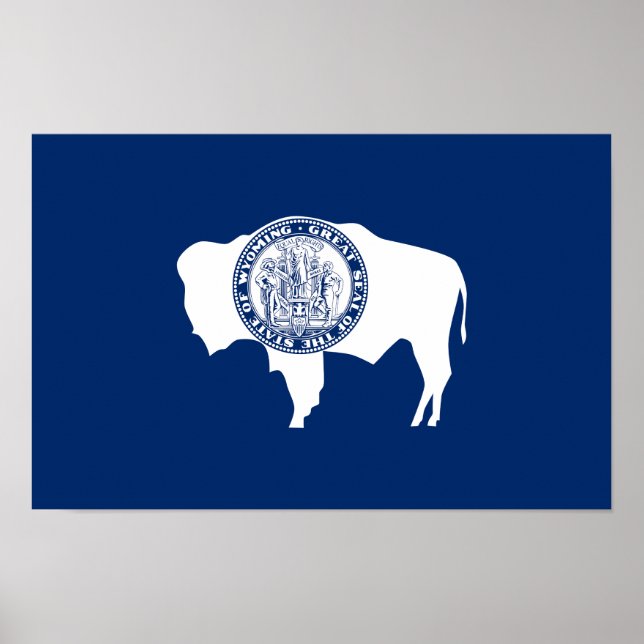 Poster Bandeira do Estado de Wyoming (Frente)