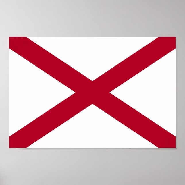 Poster Bandeira do Estado do Alabama (Frente)